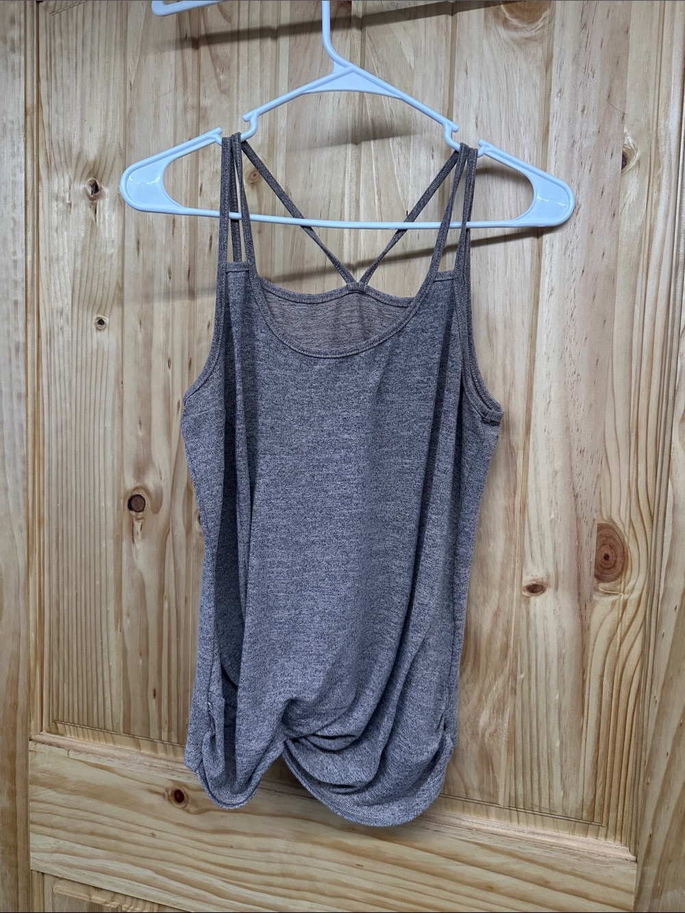 Women's Strappy Twist Hem Tank Top - Brown